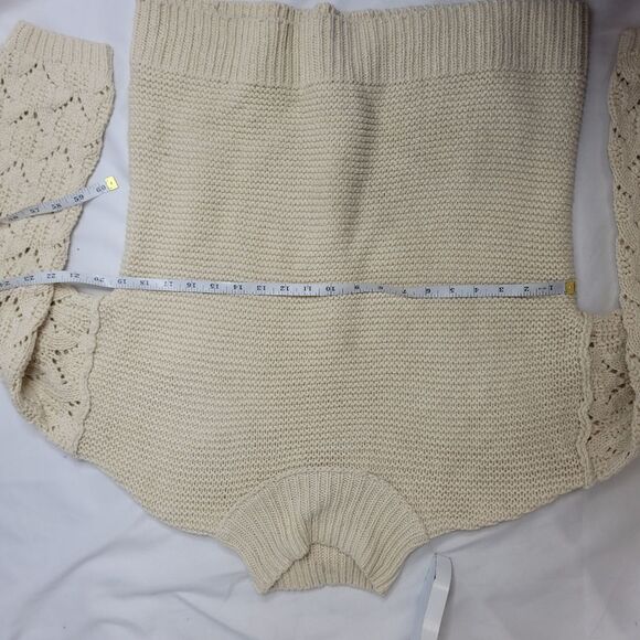 UNIVERSAL THREAD‎ sweater cream mock neck crochet sleeve boxy M - Picture 6 of 10